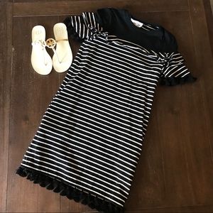 Nicholas Tassel-Trim striped knit dress